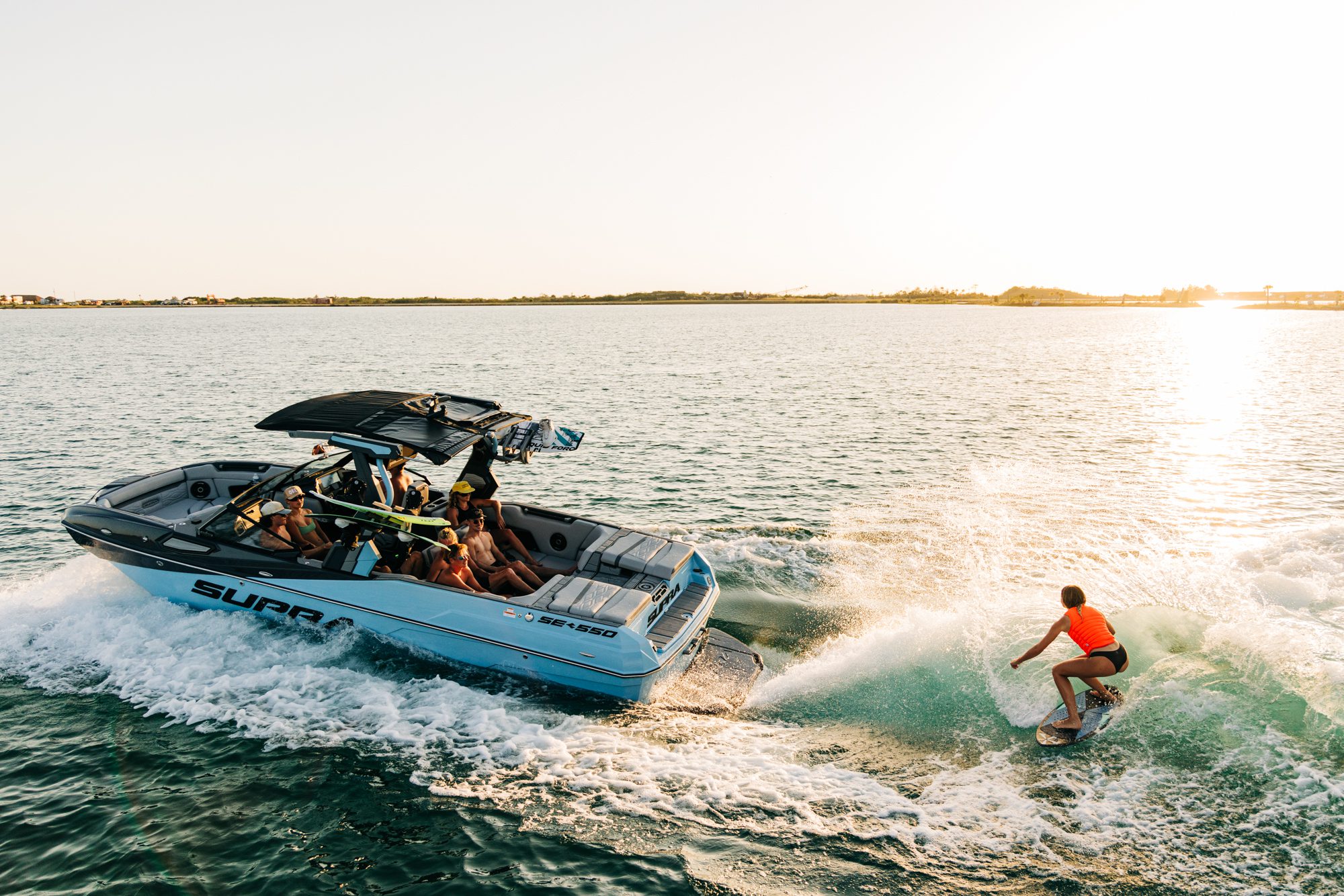 Test driving a Supra SE450 on Lake Norman