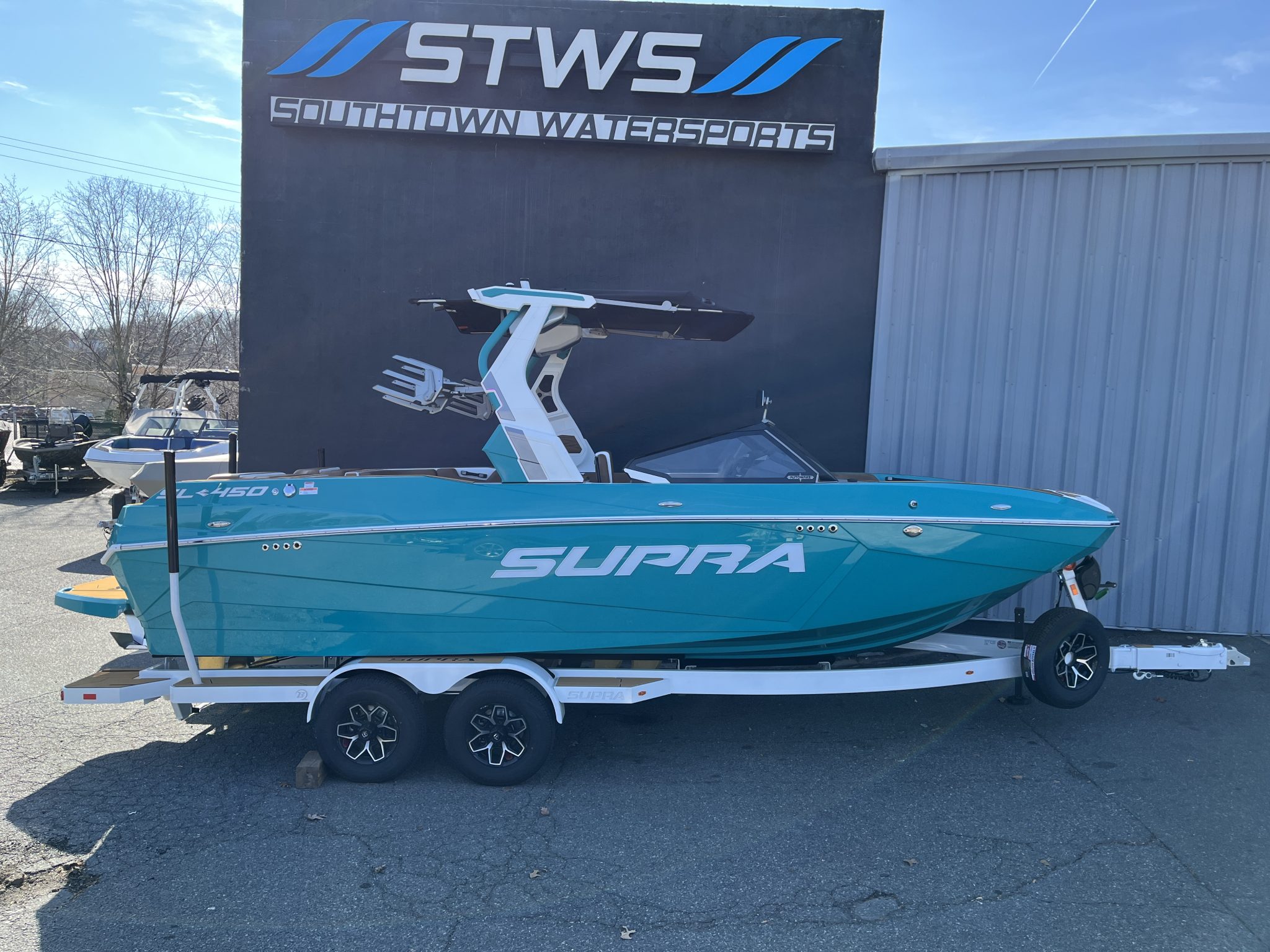 2026 - Supra - SL 450 - boat - Cyanic Mist / Tan - SouthTown Watersports - Charlotte, NC - featured image